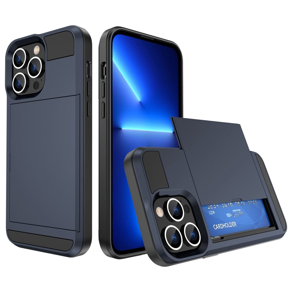 IPhone 14 skal with kortfack – Navy blå