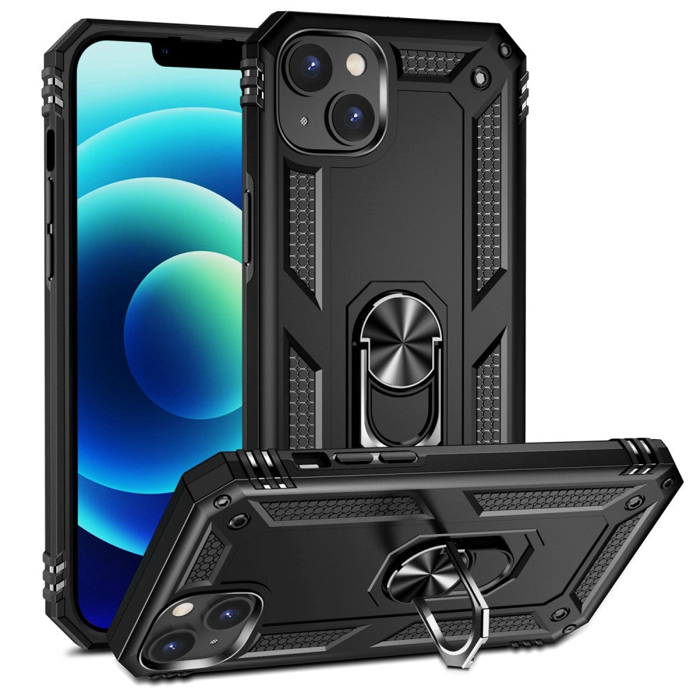 IPhone 14 Military Grade stötdämpande TPU + PC skal – svart