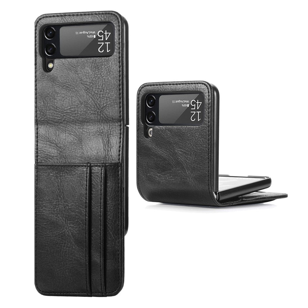 Samsung Galaxy Z Flip4 5G Folding stötdämpande plånboksfodral – svart