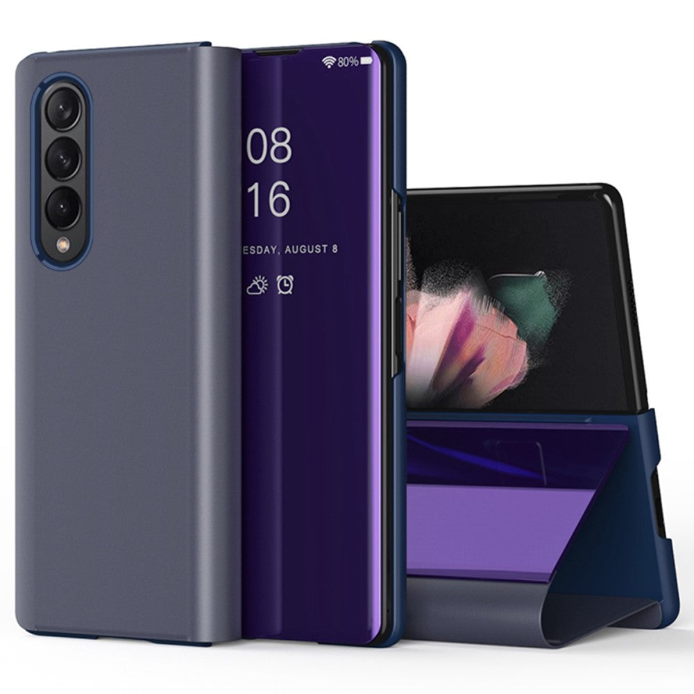 Samsung Galaxy Z Fold4 5G PU Leather Foldable fodral – lila
