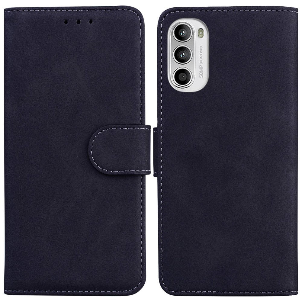 Motorola Moto G62 5G Solid Color TPU plånboksfodral – svart