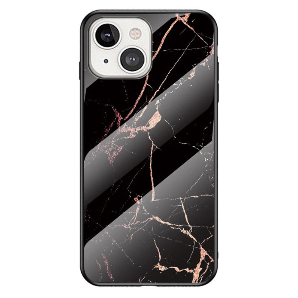 iPhone 14 Marble Hybrid Back Case - Gold Black Marble