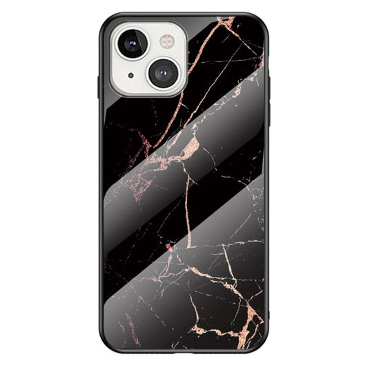 iPhone 14 Marble Hybrid Back Case - Gold Black Marble