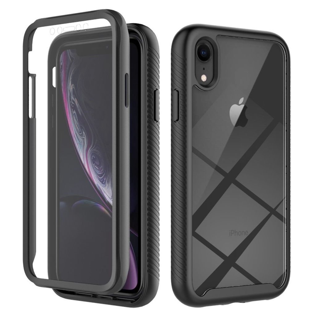 IPhone XR skal with a skärmskydd - svart