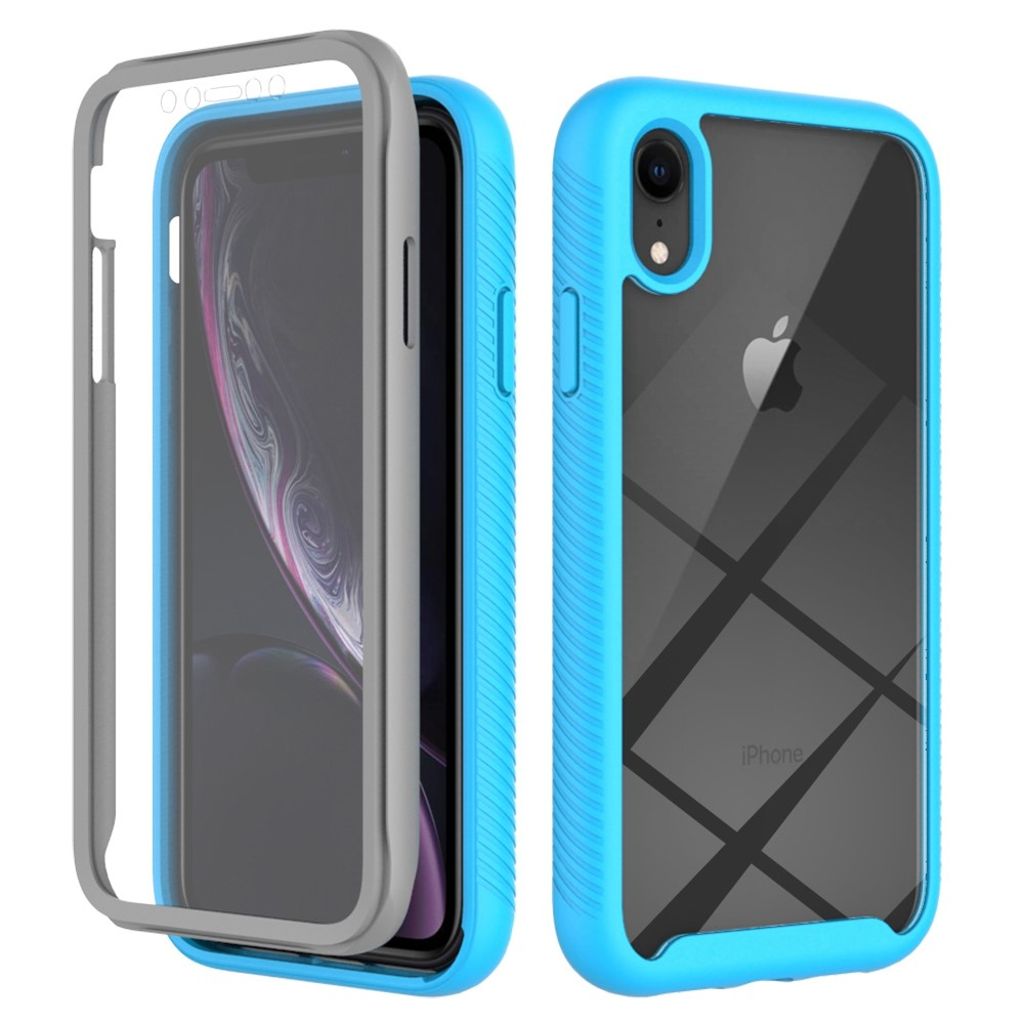 IPhone XR skal with a skärmskydd - Lyseblå