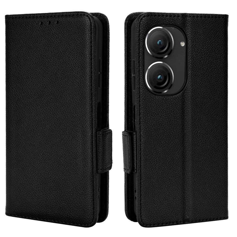 Asus Zenfone 9 5G PU Leather Foldable fodral – svart