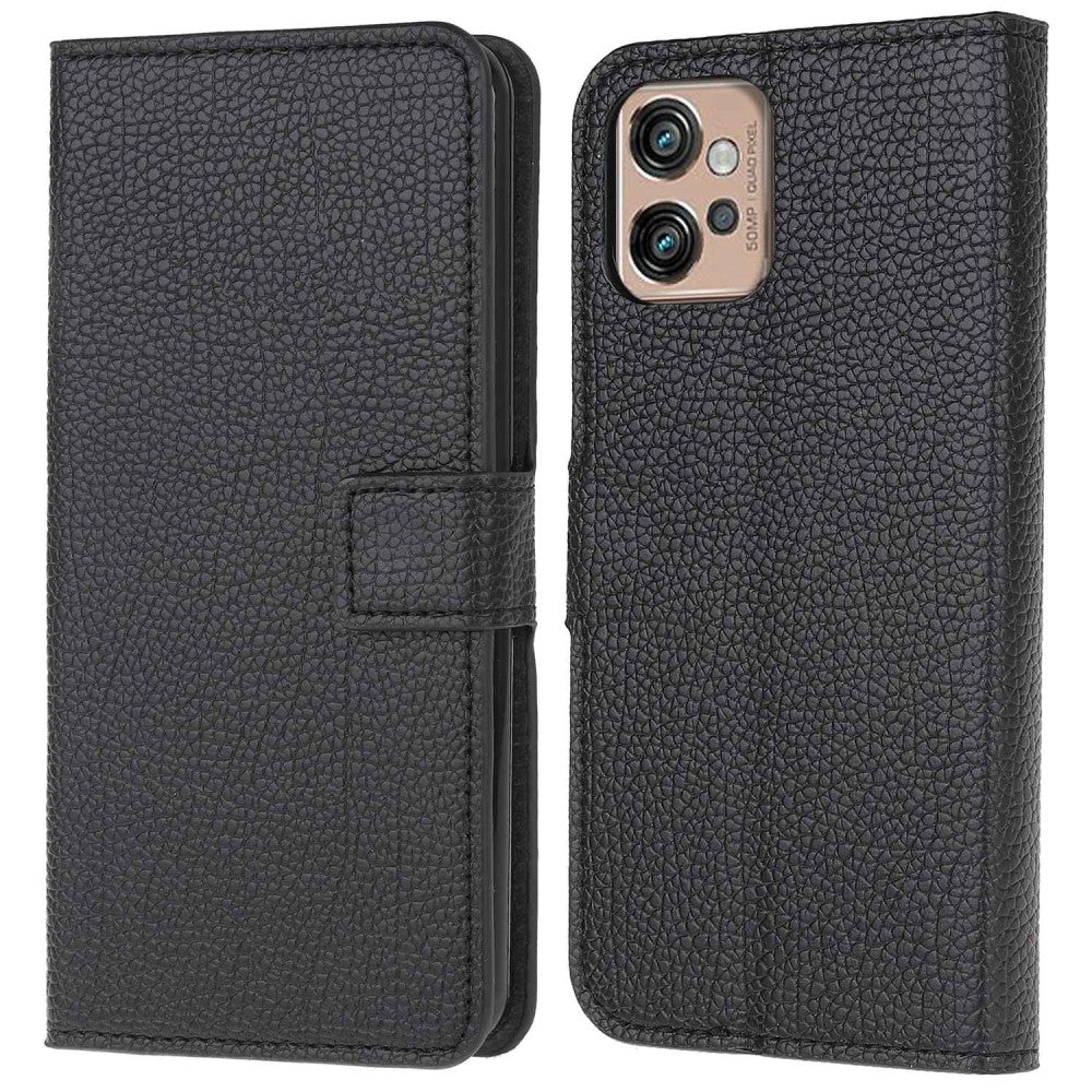 Motorola Moto G32 4G stötdämpande PU Leather Flip plånboksfodral – svart