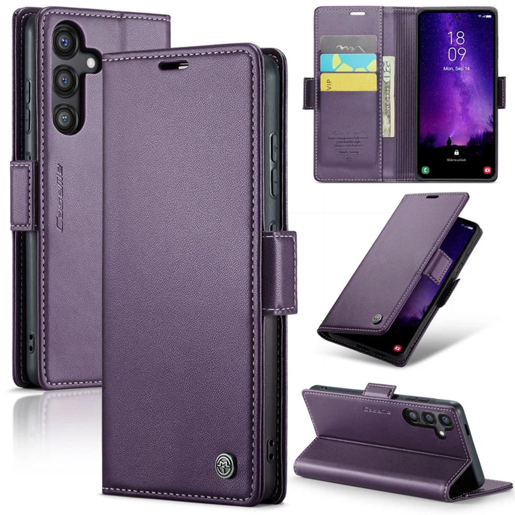 CASEME Samsung Galaxy S24 FE RFID blocking plånboksfodral – lila