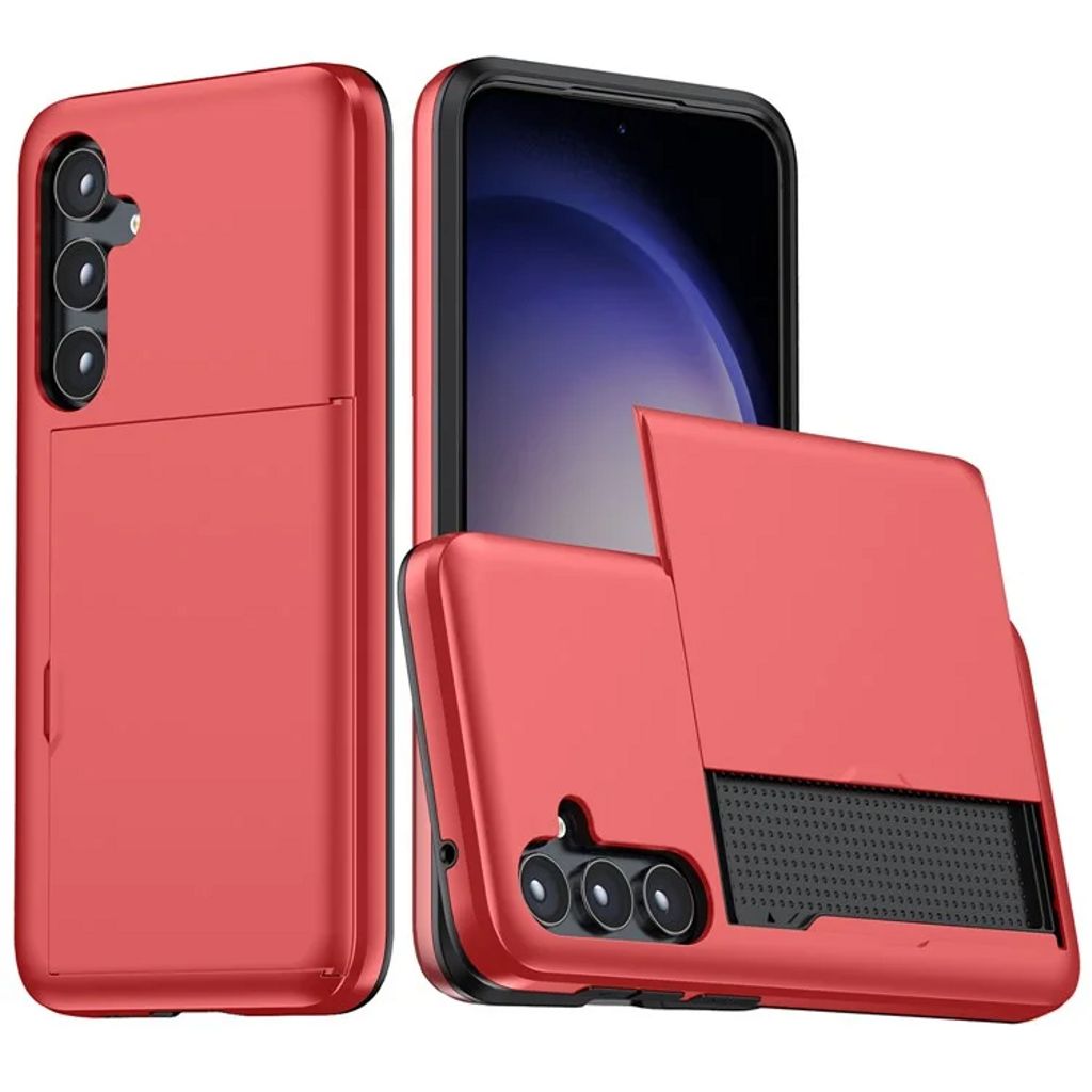 Samsung Galaxy S25 Case with Card Holder - Red