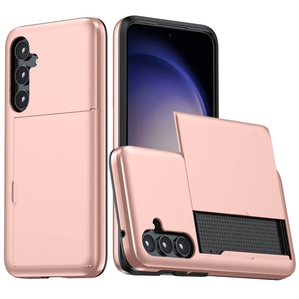 Samsung Galaxy S25 Plus skal with Card Holder – roséguld