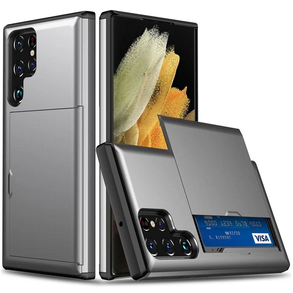 Samsung Galaxy S25 Ultra skal with Card Holder – grå