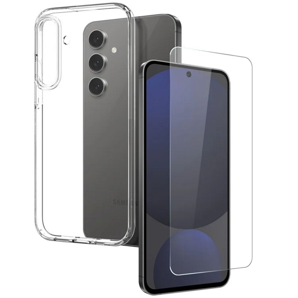 NORTHJO Samsung Galaxy S25 Plus TPU skal with skärmskydd – transparent