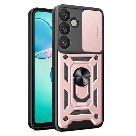 Samsung Galaxy S25 Plus Case with Camera Cover and Stand - Rose Gold