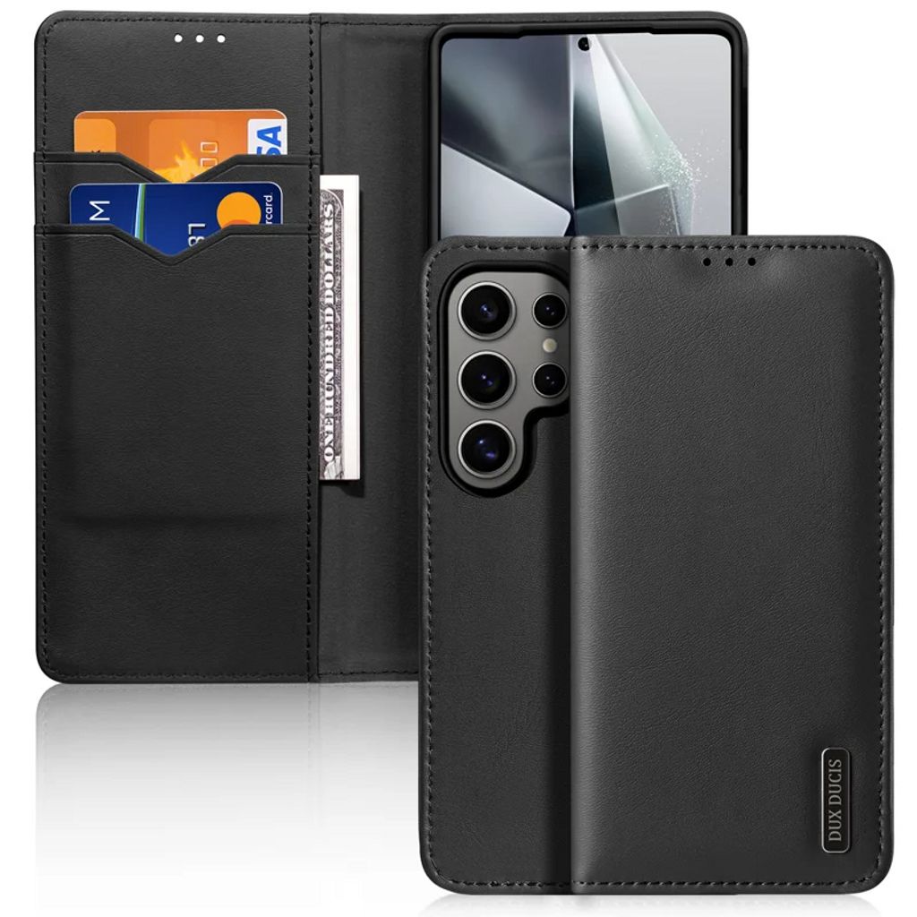 DUX DUCIS Samsung Galaxy S25 Ultra Leather plånboksfodral – svart