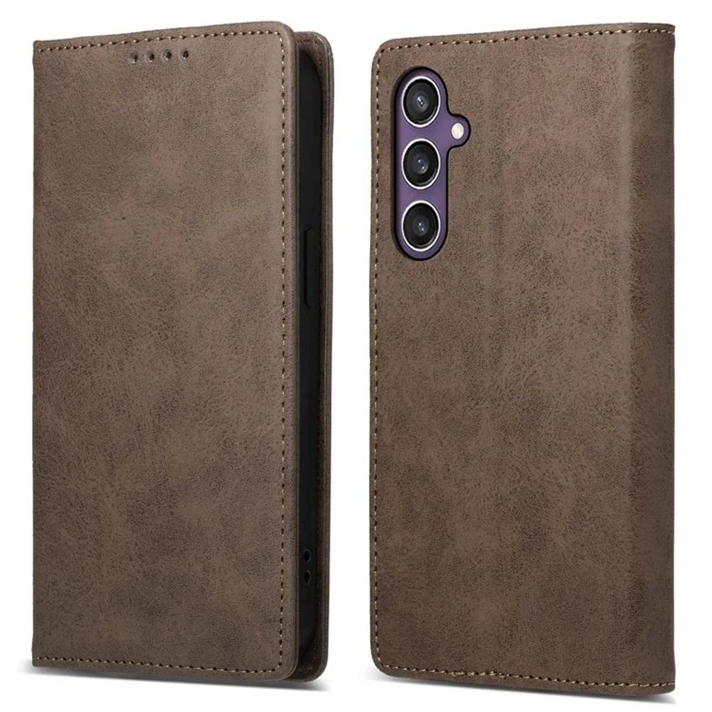 Samsung Galaxy S25 RFID Blocking plånboksfodral – brun