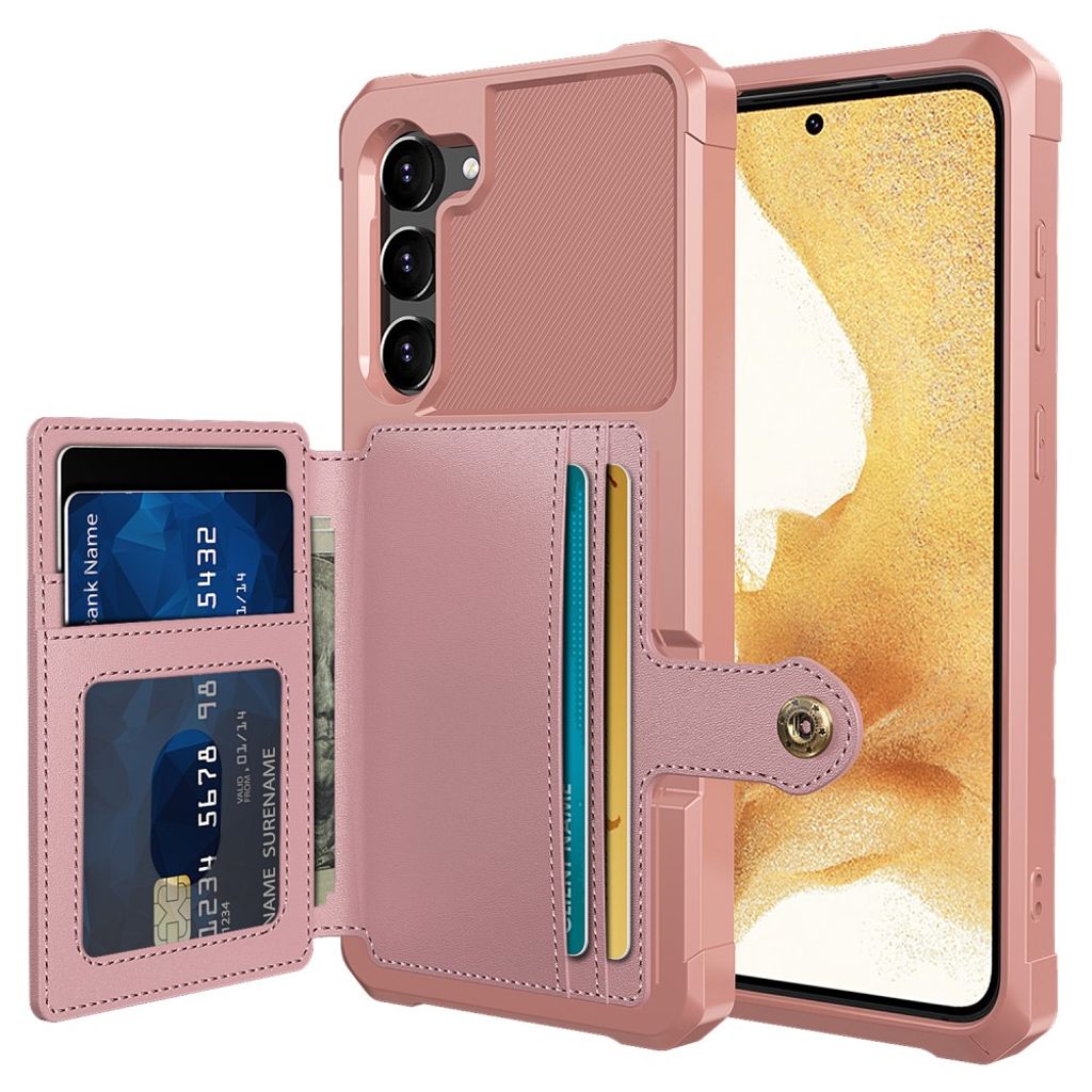 ZM03 Samsung Galaxy S23 Plus skal with a wallet - rosa