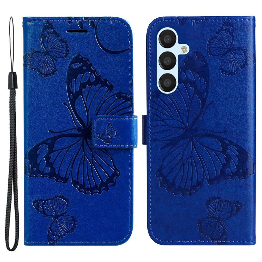 Samsung Galaxy A54 5G fodral with a butterfly print - blå