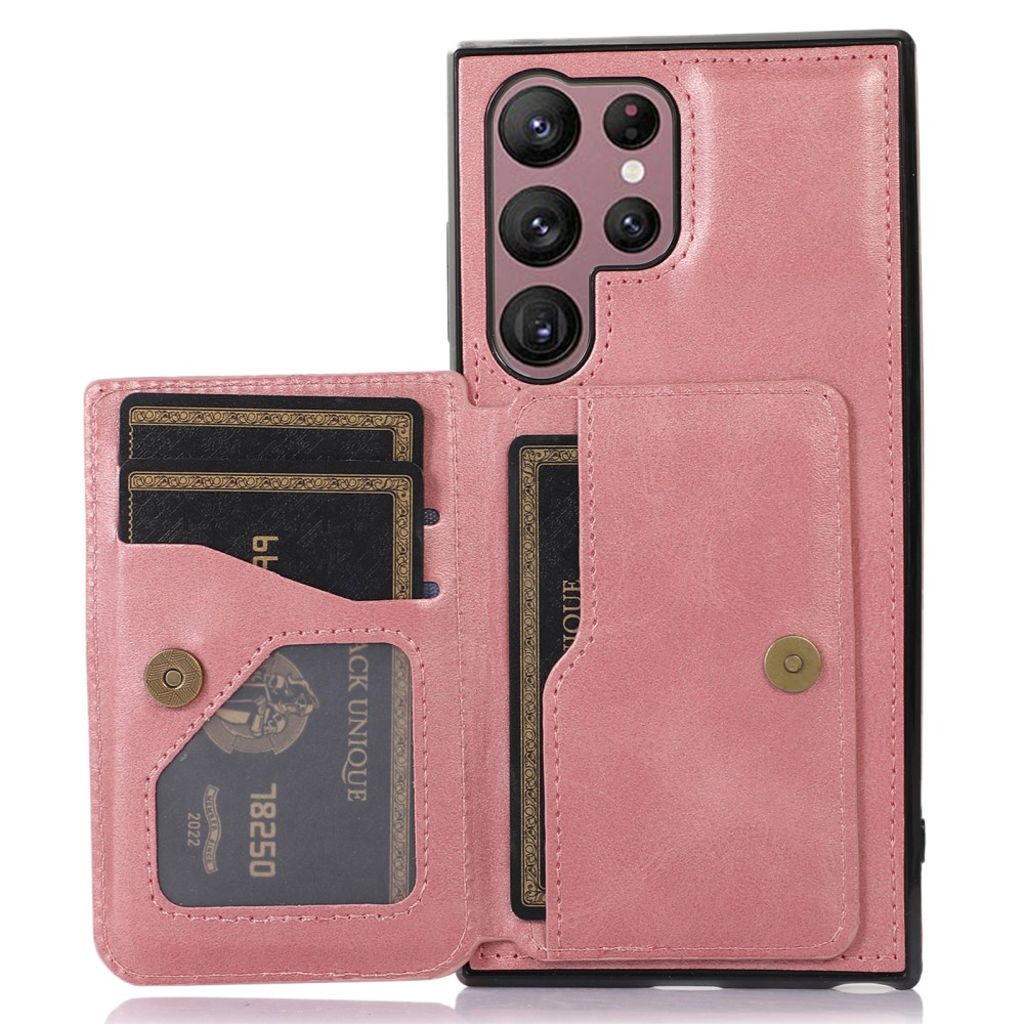 Samsung Galaxy S23 Ultra case with a wallet - Rose gold-colored