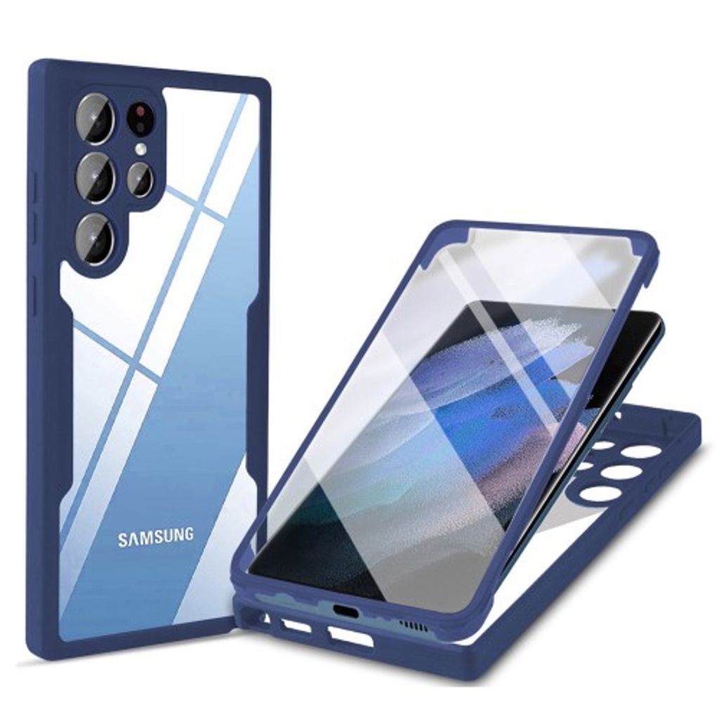 Samsung Galaxy S23 Ultra 360 skal with skärmskydd – blå