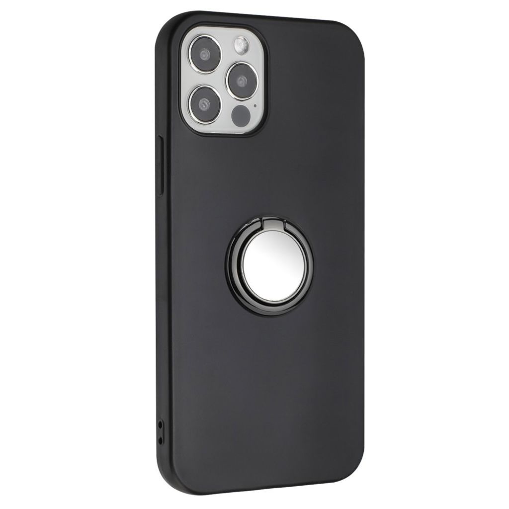 IPhone 12 Pro Max skal with a ring - svart