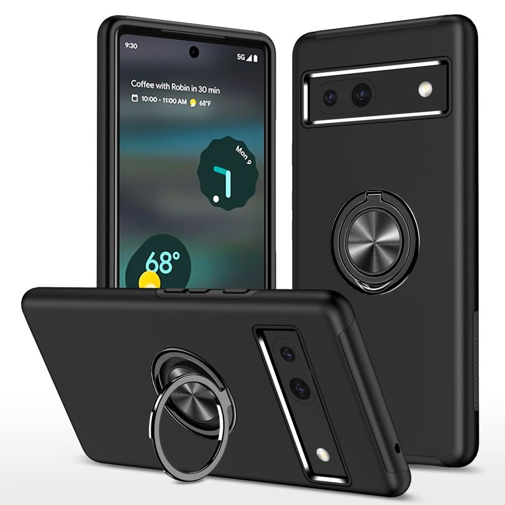 Google Pixel 7A 5G skal with a ring - svart