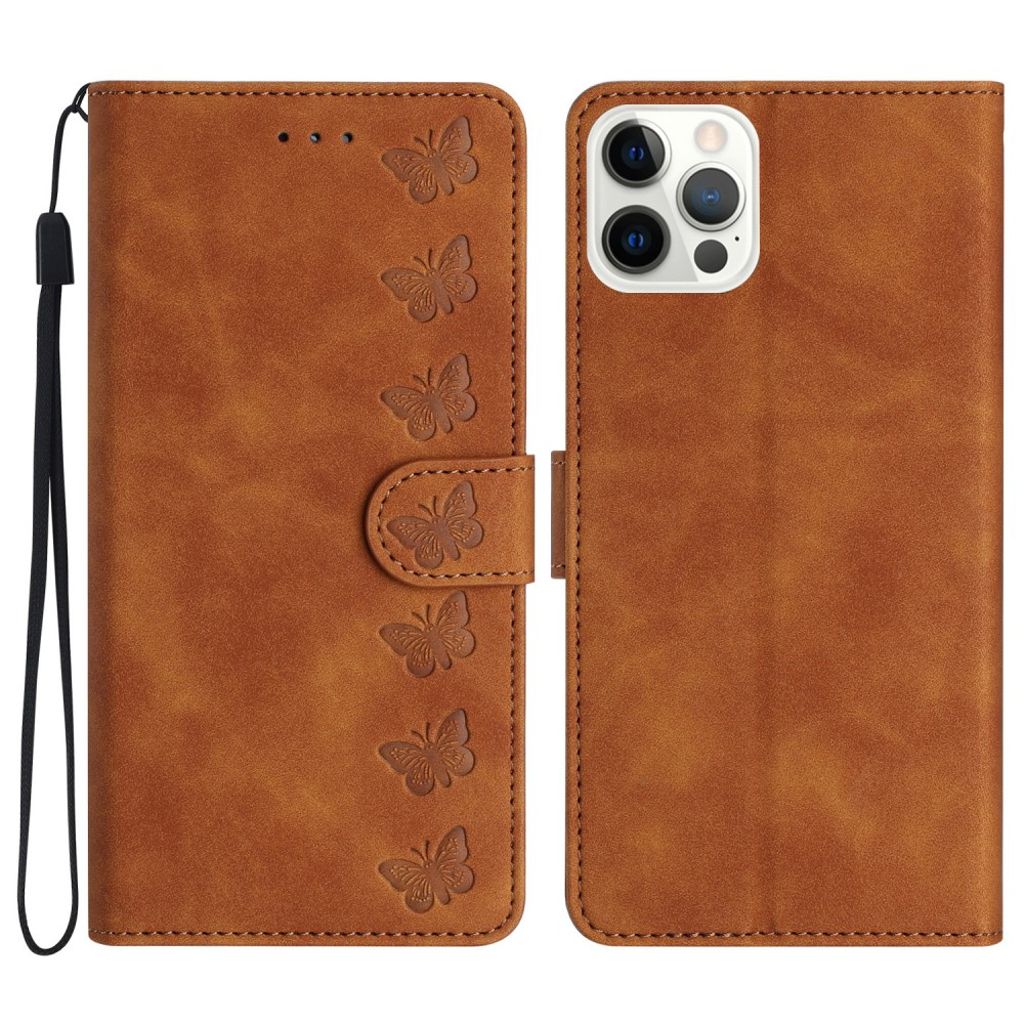 IPhone 12 Pro Max cover with a butterfly print - Brown