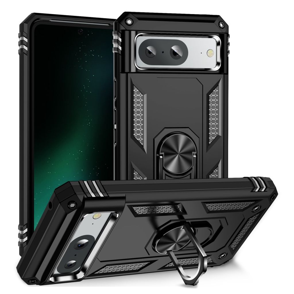 Google Pixel 8 case with a ring - Black