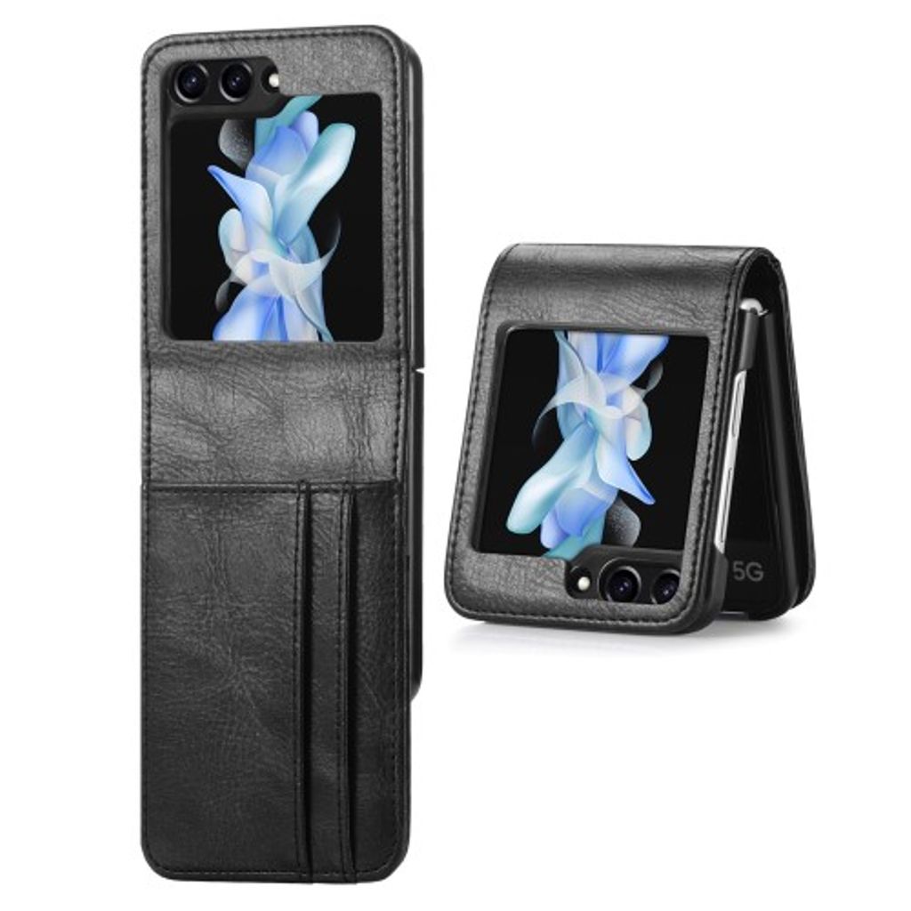 Samsung Galaxy Z Flip5 5G skal with a wallet - svart
