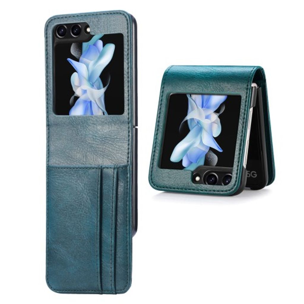 Samsung Galaxy Z Flip5 5G skal with a wallet - grön