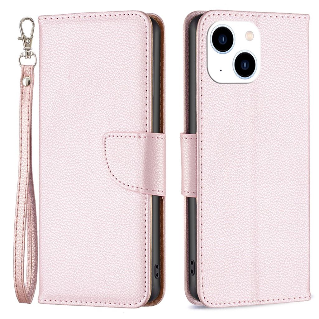 IPhone 15 cover with a strap - Rose gold-colored