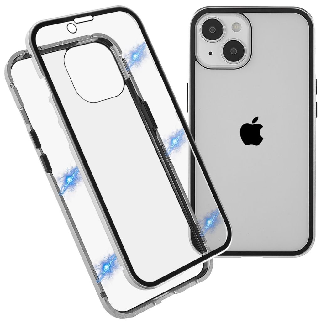 IPhone 15 Plus skal with a skärmskydd - silver