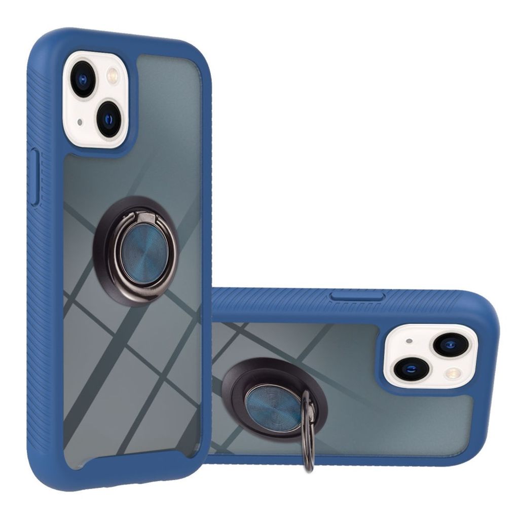 YB PC iPhone 15 skal with a ring - Dark sapphire