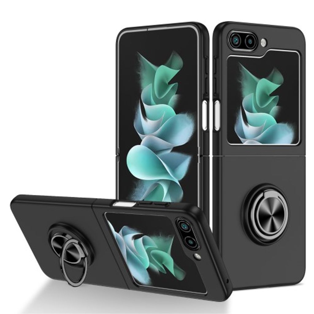 Samsung Galaxy Z Flip5 5G skal with a ring - svart
