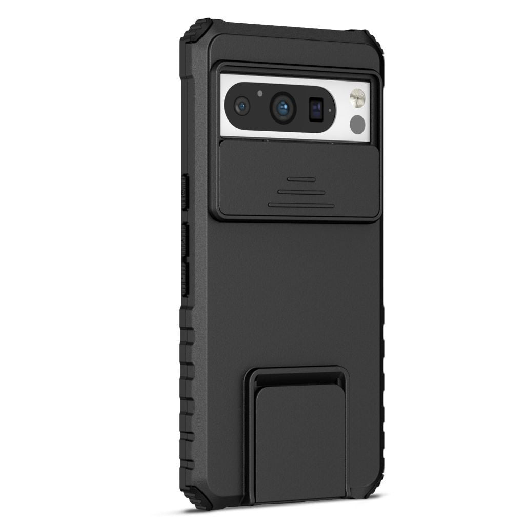 Google Pixel 8 Pro skal with a Camera fodral and stativ – svart