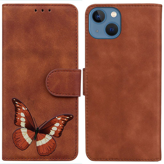IPhone 15 Plus fodral med a butterfly print - brun