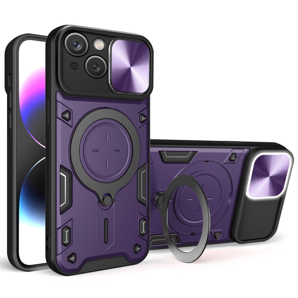 Rotatable iPhone 15 skal - lila