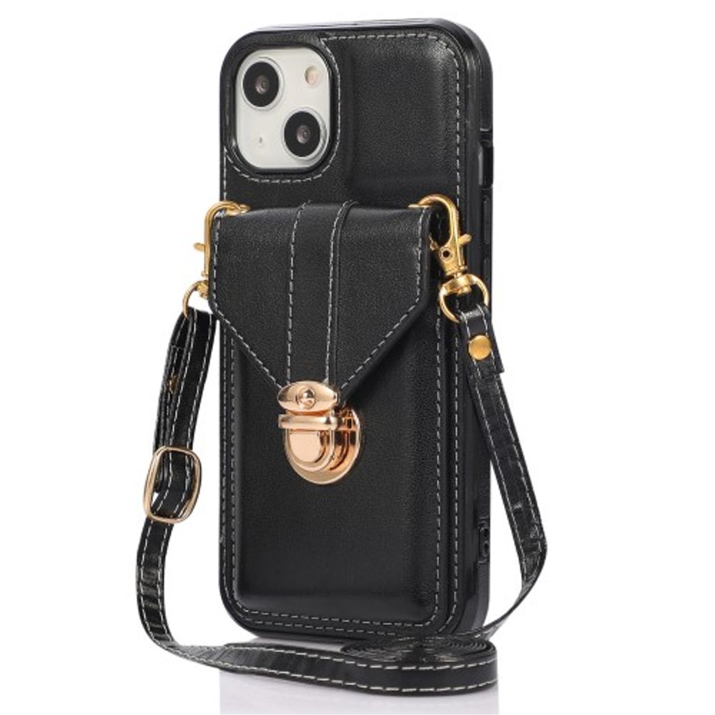 iPhone 15 case with a card slot - Black