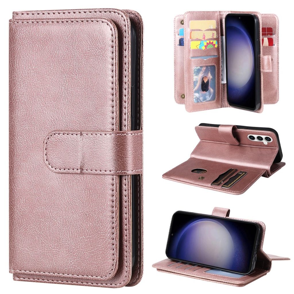 Samsung Galaxy S23 FE fodral with 10 kortfack – roséguld