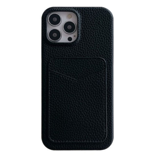 iPhone 15 Litchi Texture case - Black