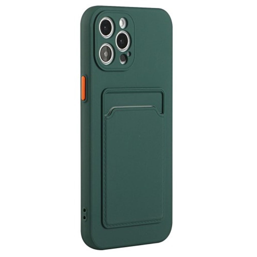 iPhone 15 Pro TPU-case with a card holder - Green