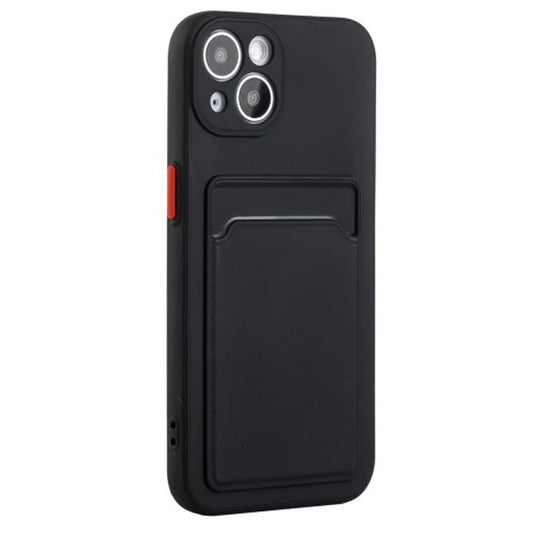 iPhone 15 TPU-case with a card holder - Black