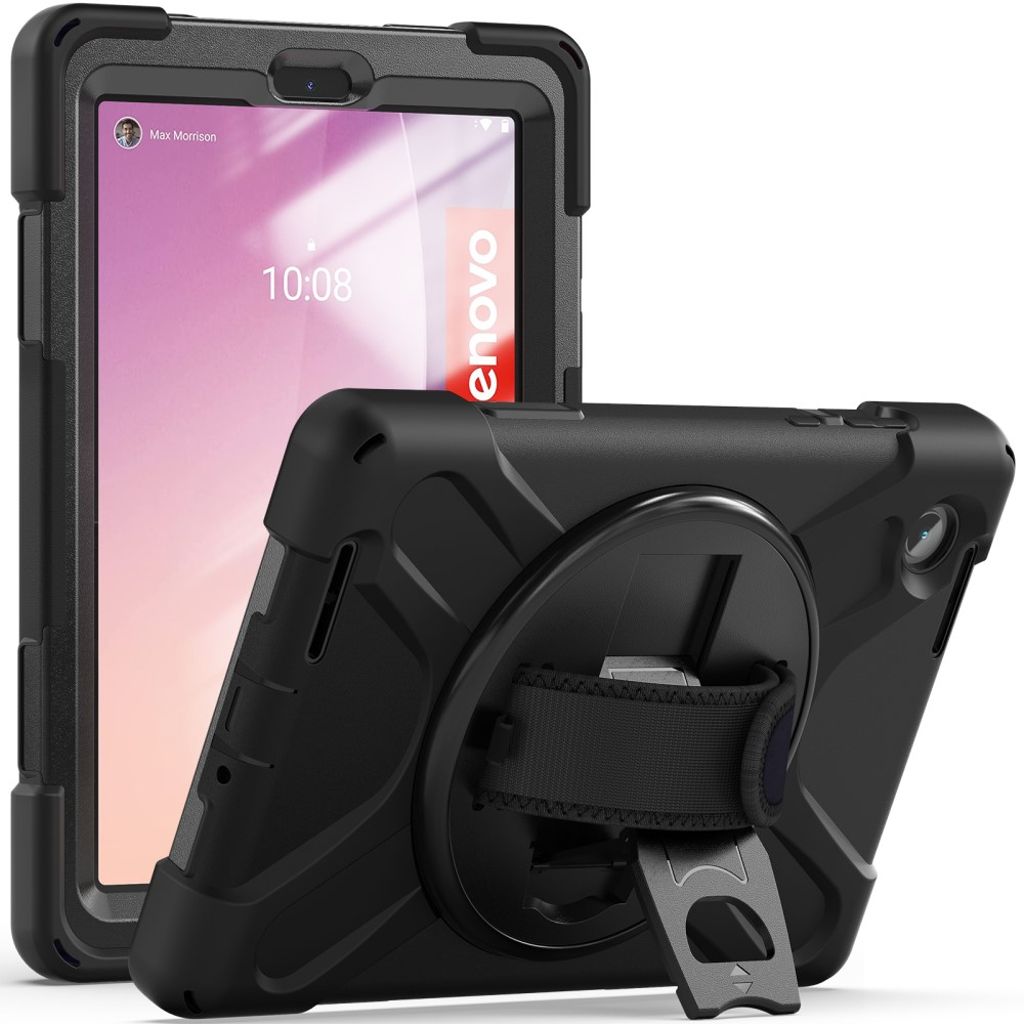 Lenovo Tab M8 Gen 4 case with a handling strap - Black