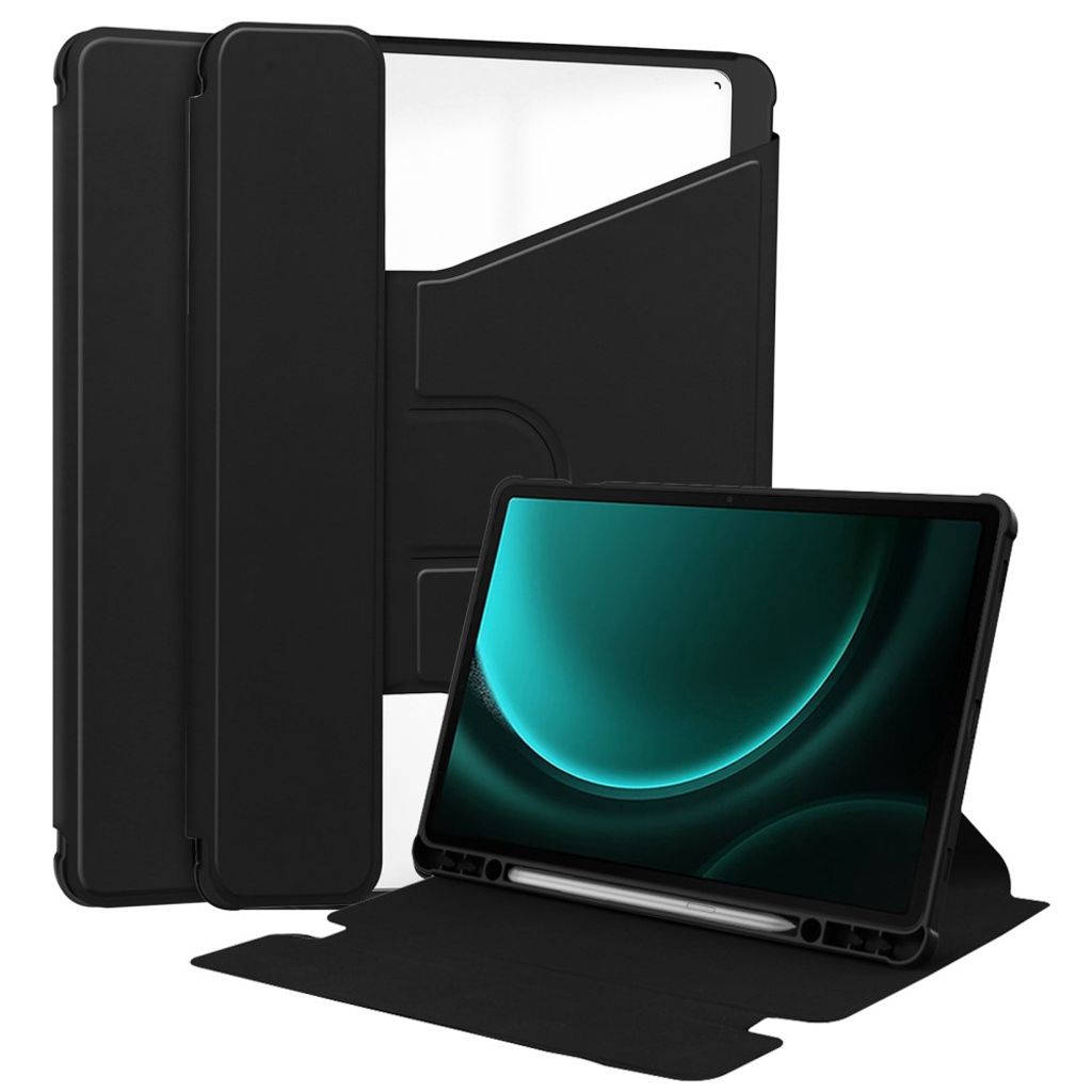 Samsung Galaxy Tab S9 FE Plus Cover with Folding Stand - Black
