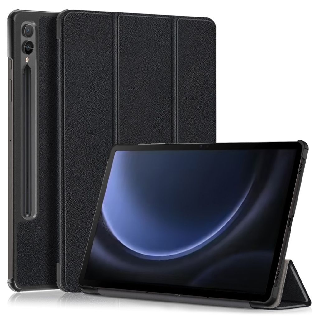 Samsung Galaxy Tab S9 FE Plus Tri-fold stand Cover - Black