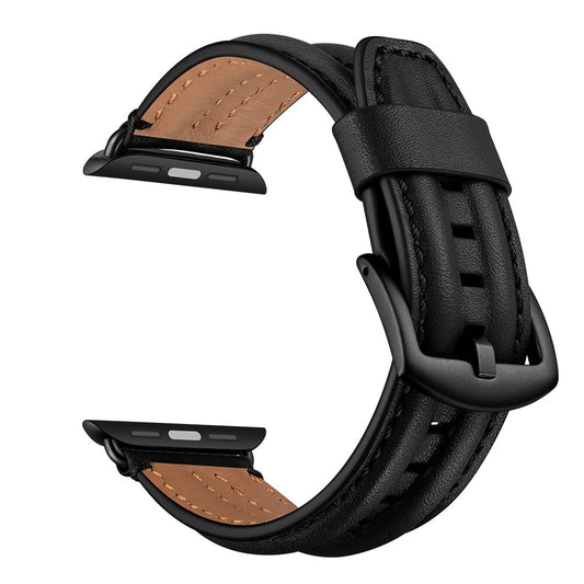 Apple Watch 42/44/46/49mm Leather Watch Strap - Black