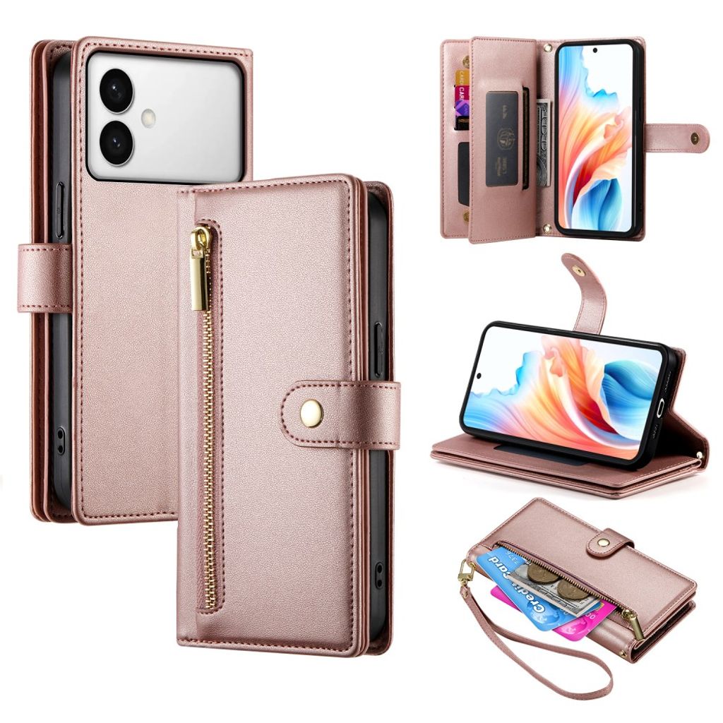 Samsung Galaxy S26 Edge plånboksfodral Detachable Straps – rosa
