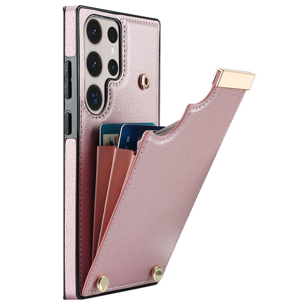 Samsung Galaxy S23 Ultra Case with card holder - Rose Gold