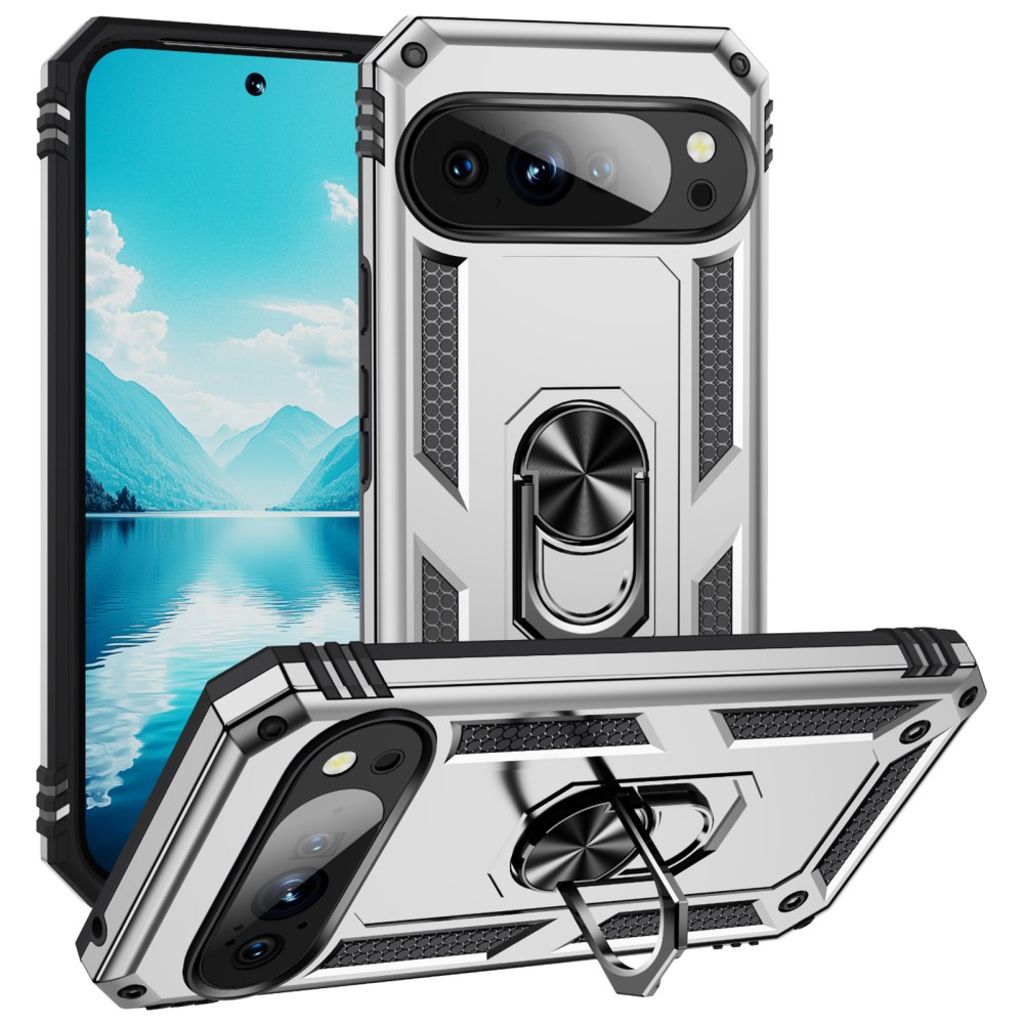 Google Pixel 10 Pro XL mobilskal with stativ – silver