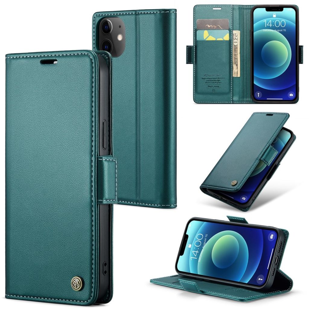 CASEME iPhone 12 Mini plånboksfodral med stativ - grön