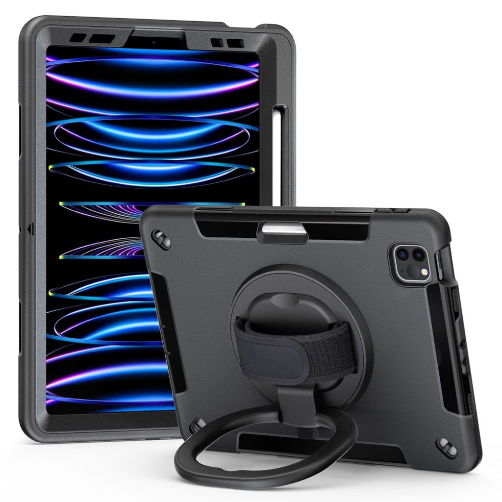 iPad Pro 11" & Air 11"/10.9" Case with Stand and Screen Protector - Black